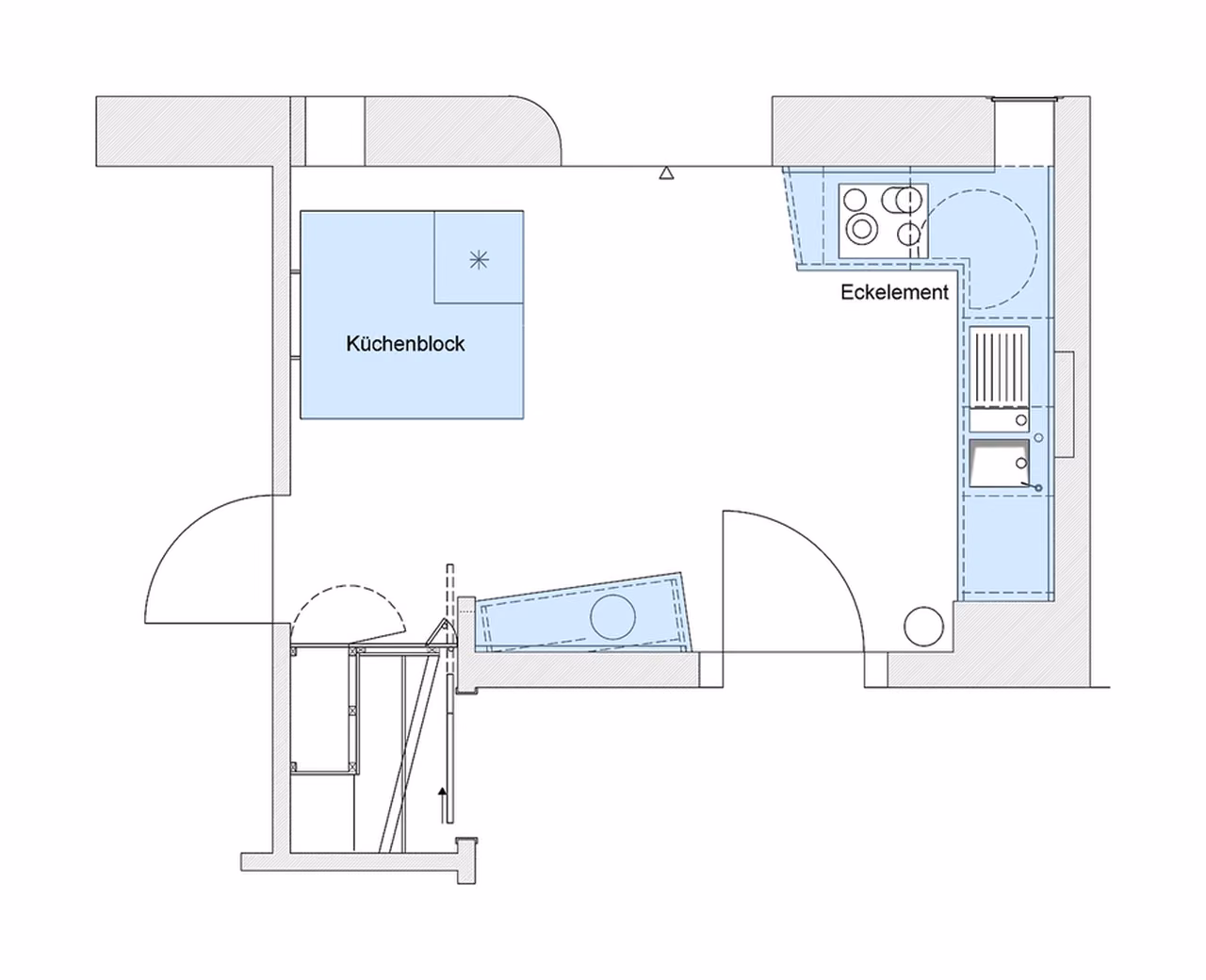 Grundriss der Küche